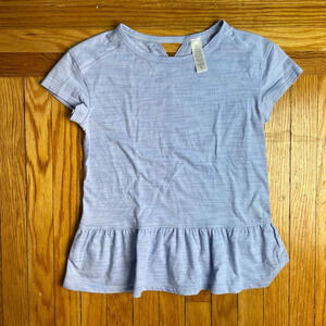 Ivivva Heathered Blue Peplum Tee, size  10